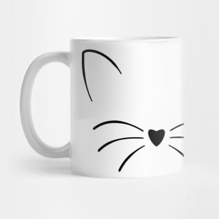 Cat Face Cute Mask Love Heart Pet Lover Animals Vegan Mug